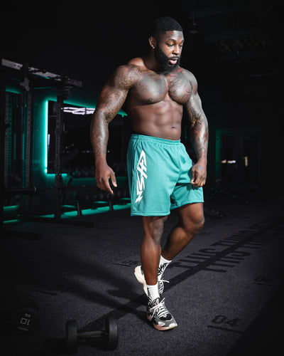 Iron Thunder SS25 Mesh Short - Teal & White