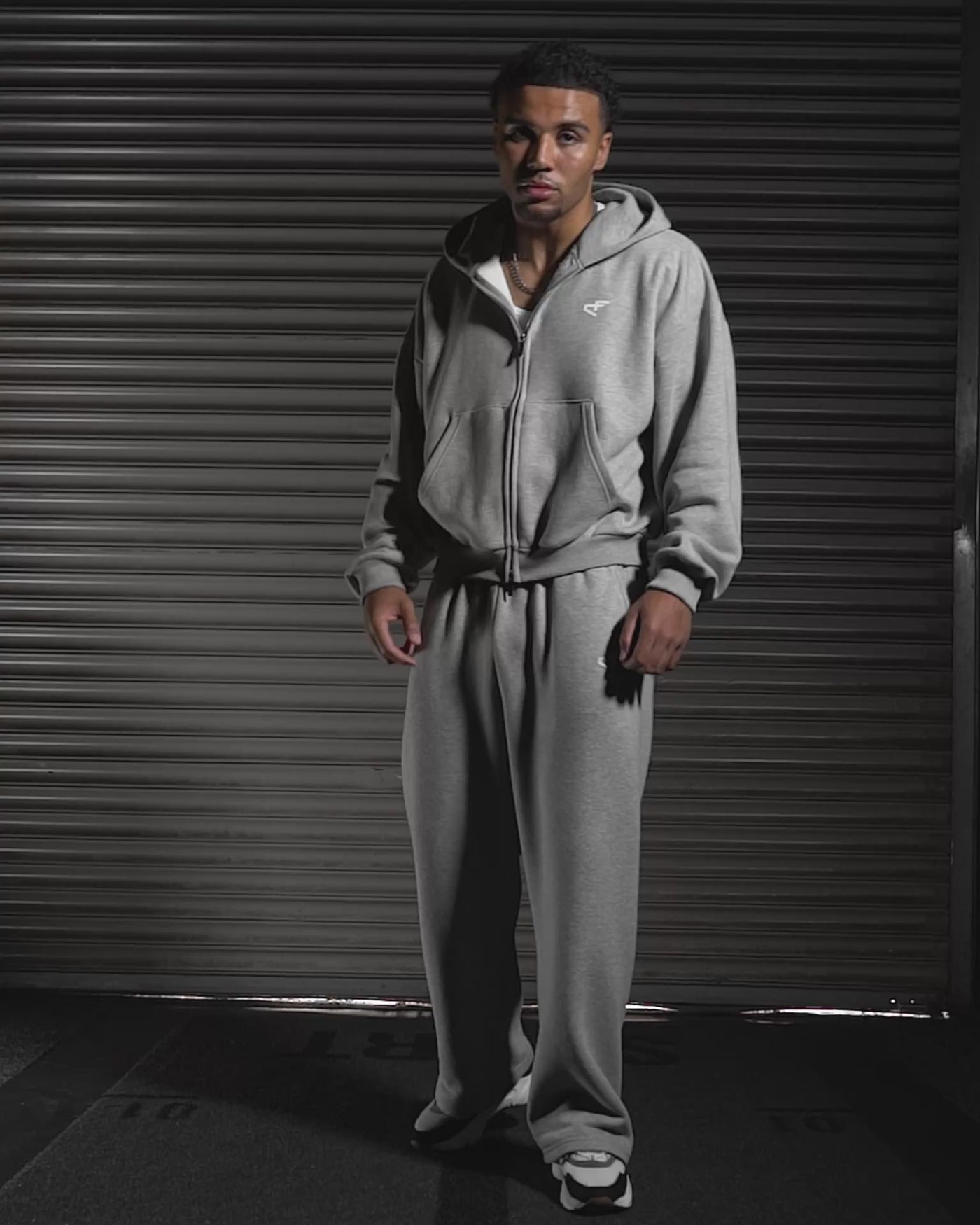 Daily Logo Zip Hoodie - Ash Storm