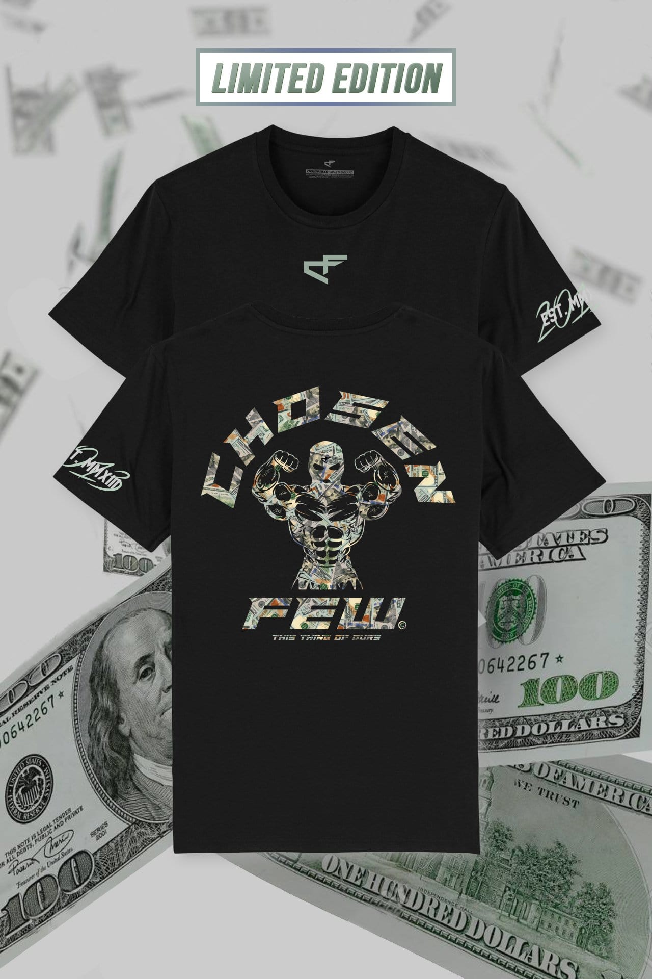 Fitted 'G' Gym Power Of The Dollar Special Edition T Black